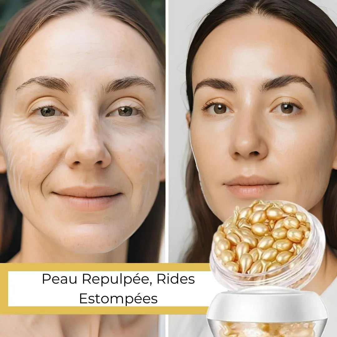 Sérum à l'acide hyaluronique en capsules, anti-âge, hydratation.