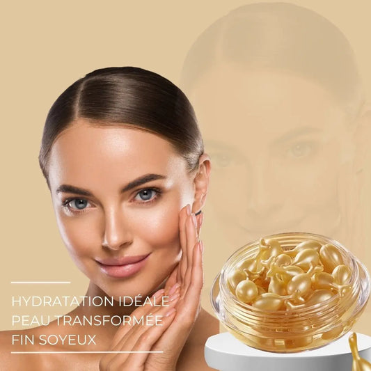 Sérum à l'acide hyaluronique en capsules, anti-âge, hydratation.